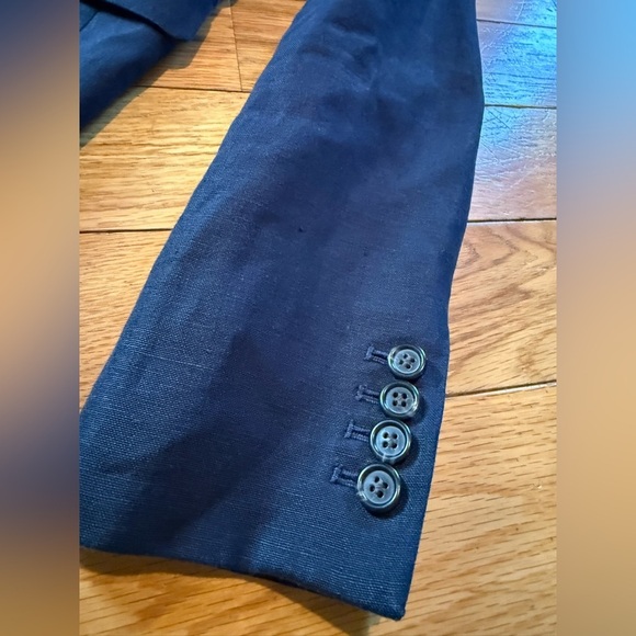 J Crew Solid Navy Blue 100% Linen Regent Blazer Suit Jacket Women’s Size 2 - Picture 8 of 16